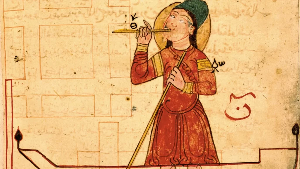 L’attribut alt de cette image est vide, son nom de fichier est al-jazari-le-joueur-de-flute-1024x576.webp.