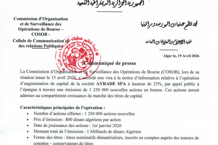 AYRADE fait son entrée à la Bourse d’Alger <BR> Un tournant pour la tech nationale