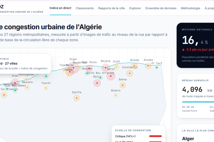 DZTRAFFIC : LA PREMIÈRE CARTE QUI CHIFFRE ENFIN LA GALÈRE DES EMBOUTEILLAGES EN ALGÉRIE
